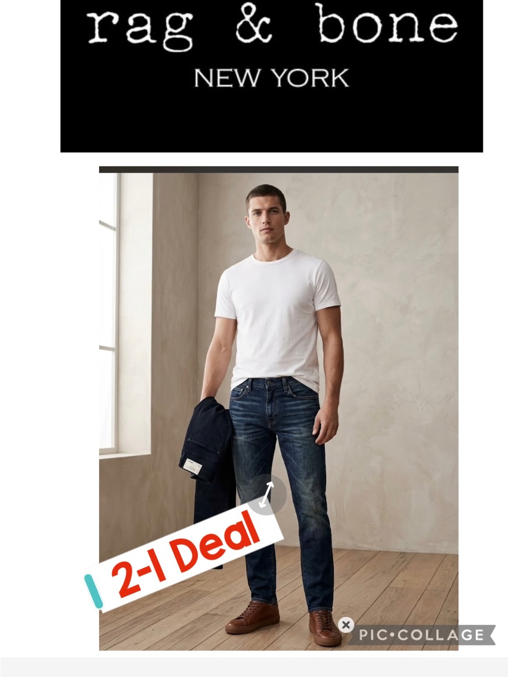 b new york Men's Straight Jeans in Dark Indigo